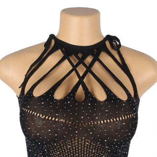 Sparkle Rhinestone Fishnet Dress