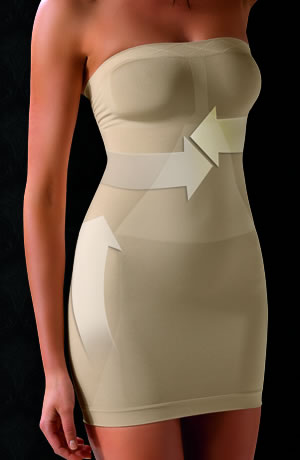 Kontrollbody 810054 Trägerloses, formendes Kleid aus Haut