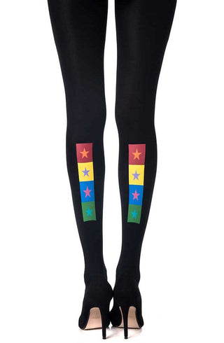 Zohara "United Colors" swart druk tights