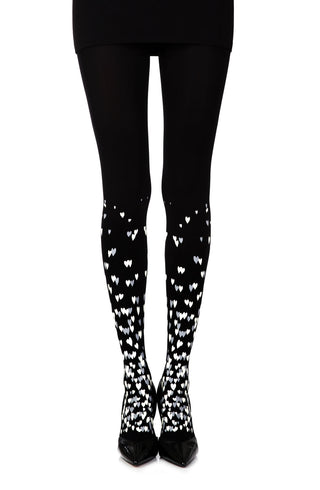 Zohara "Queen Of Hearts" swart druk tights