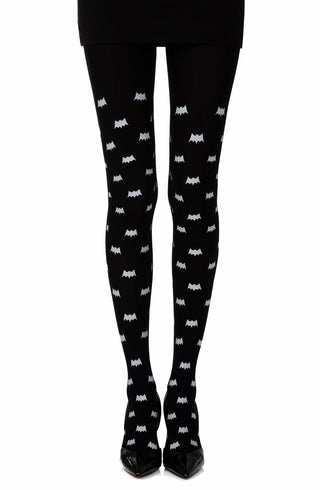 Super Hero Black Print Tights