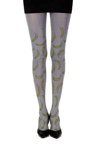 Going Bananas Grey Print Tights