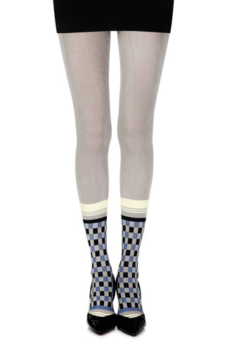 Zohara "Happy Socks" Grys/Multi Print Tights