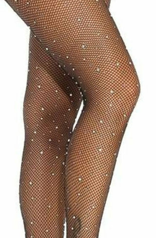 YesX YX850 Sparkly Fishnet Swart