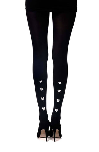 Love Me Tender Black Print Tights