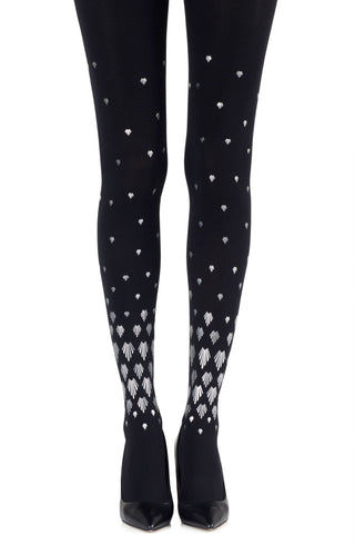 Zohara "Shell Out" swart druk tights