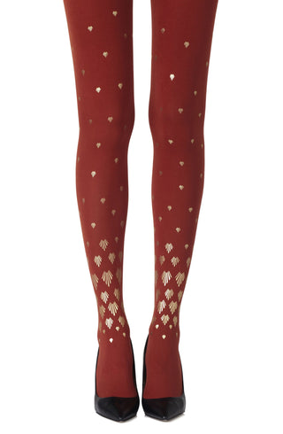 Shell Out Rust Print Tights