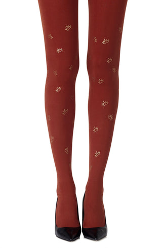 Royal Treatment Rust Print Tights