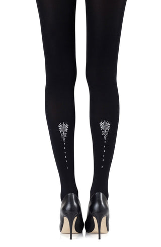 Zohara "Vine And Dash" silwer druk tights